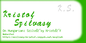 kristof szilvasy business card